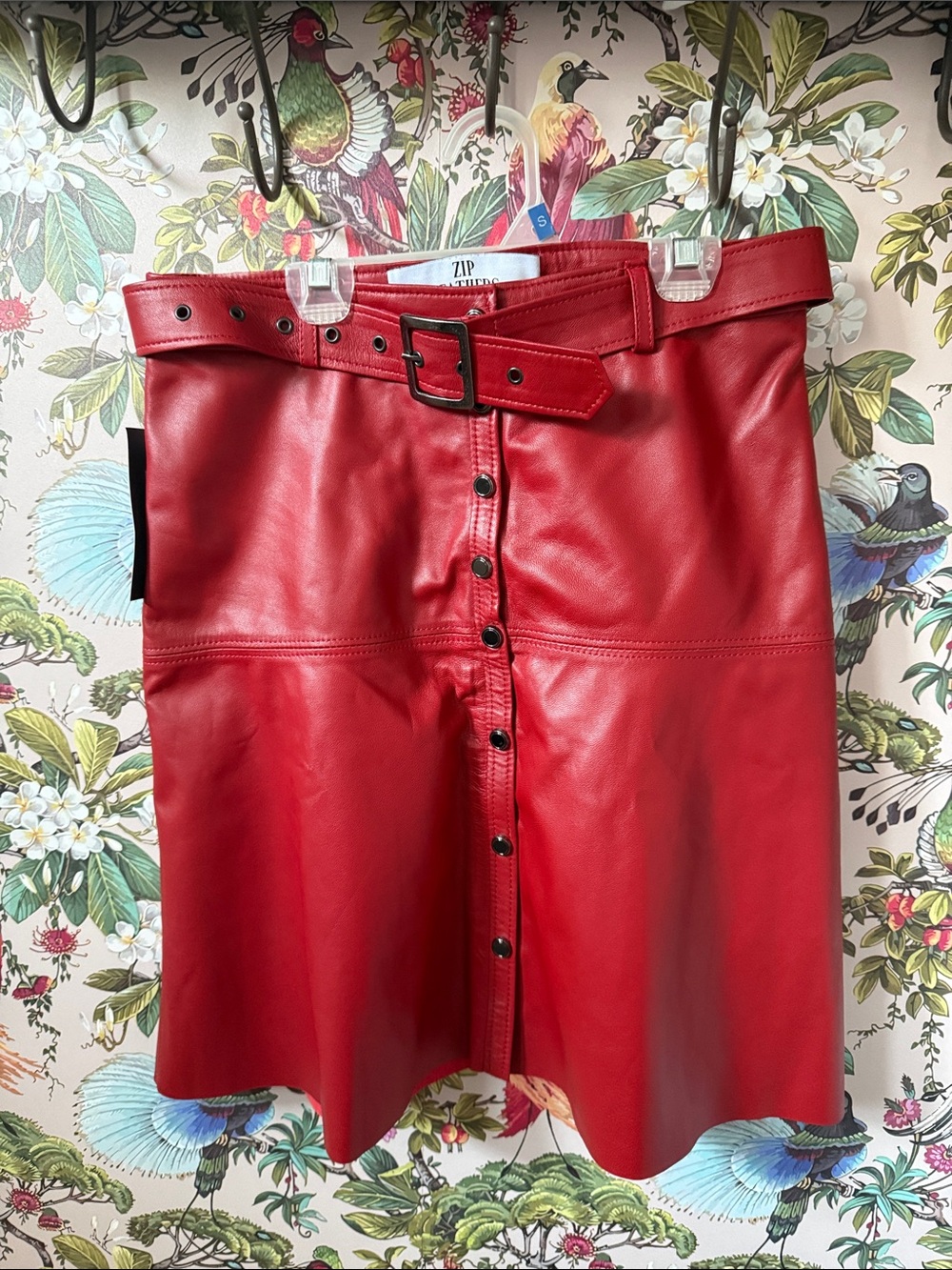 Zip Leathers, Genuine Leather A-Line Skirt